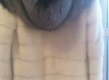 Фотография: Белый норковый полушубок с чернобуркой